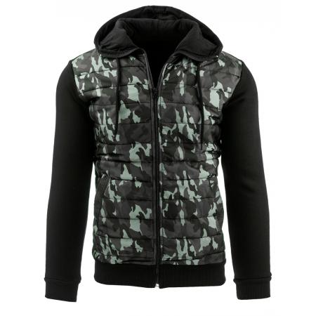 Stylová pánská bunda s kamuflážním vzorem černá