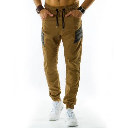 Pánské kalhoty joggery hnědé