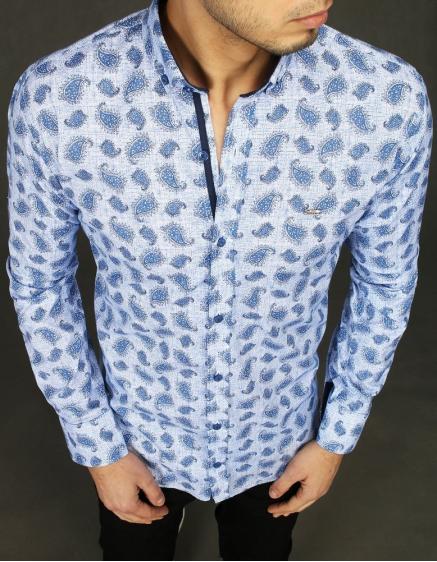 Pánská košile vzorovaná bílo modrá dx2013