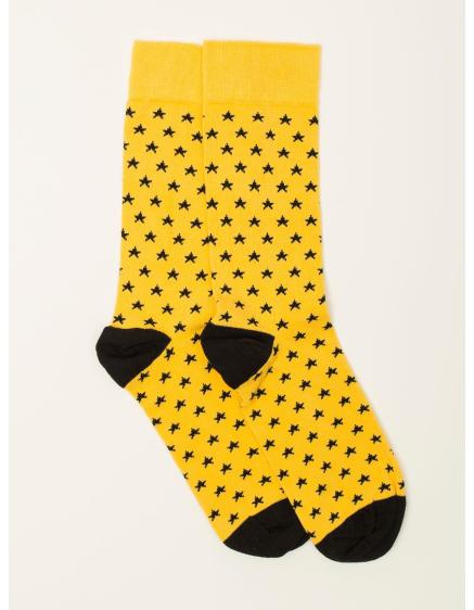 Žluté pánské ponožky s hvězdami