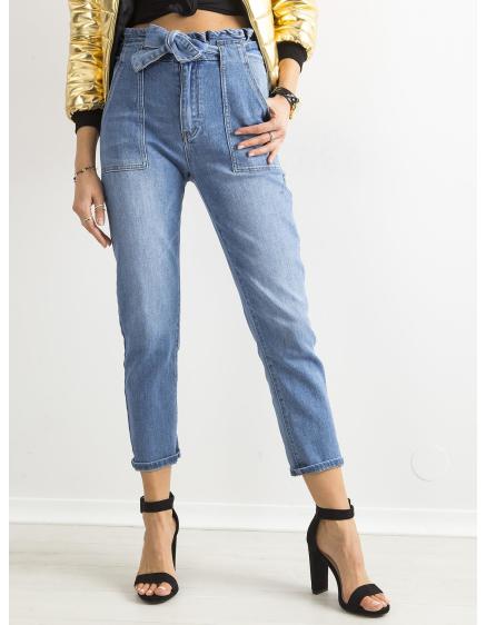 Dámské džíny s vysokým pasem HIKKA modré