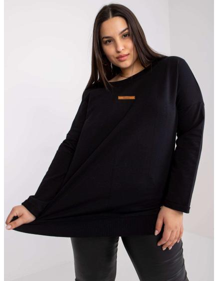 Dámská mikina bavlněná plus size HONORINE černá